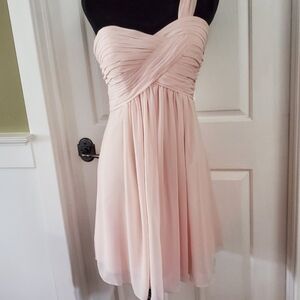 Levkoff Chiffon Dress Wedding Bridesmaid Sofy Pink Sheer Light Flowy